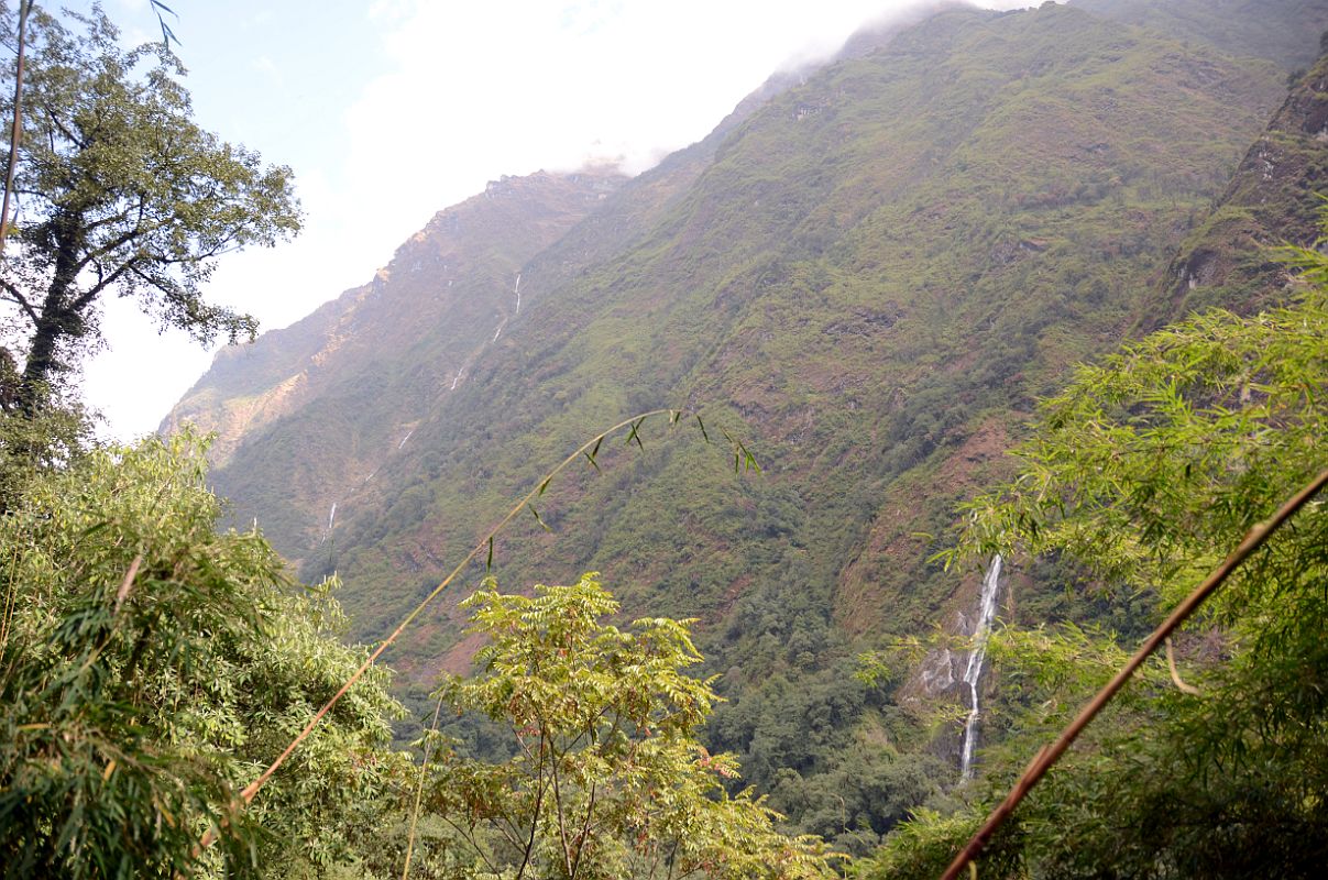 08 View Down Valley With Waterfall On Trek After Dobang On Trek To Darbang Around Dhaulagiri 